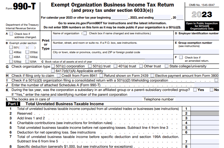 IRS Form 990-T