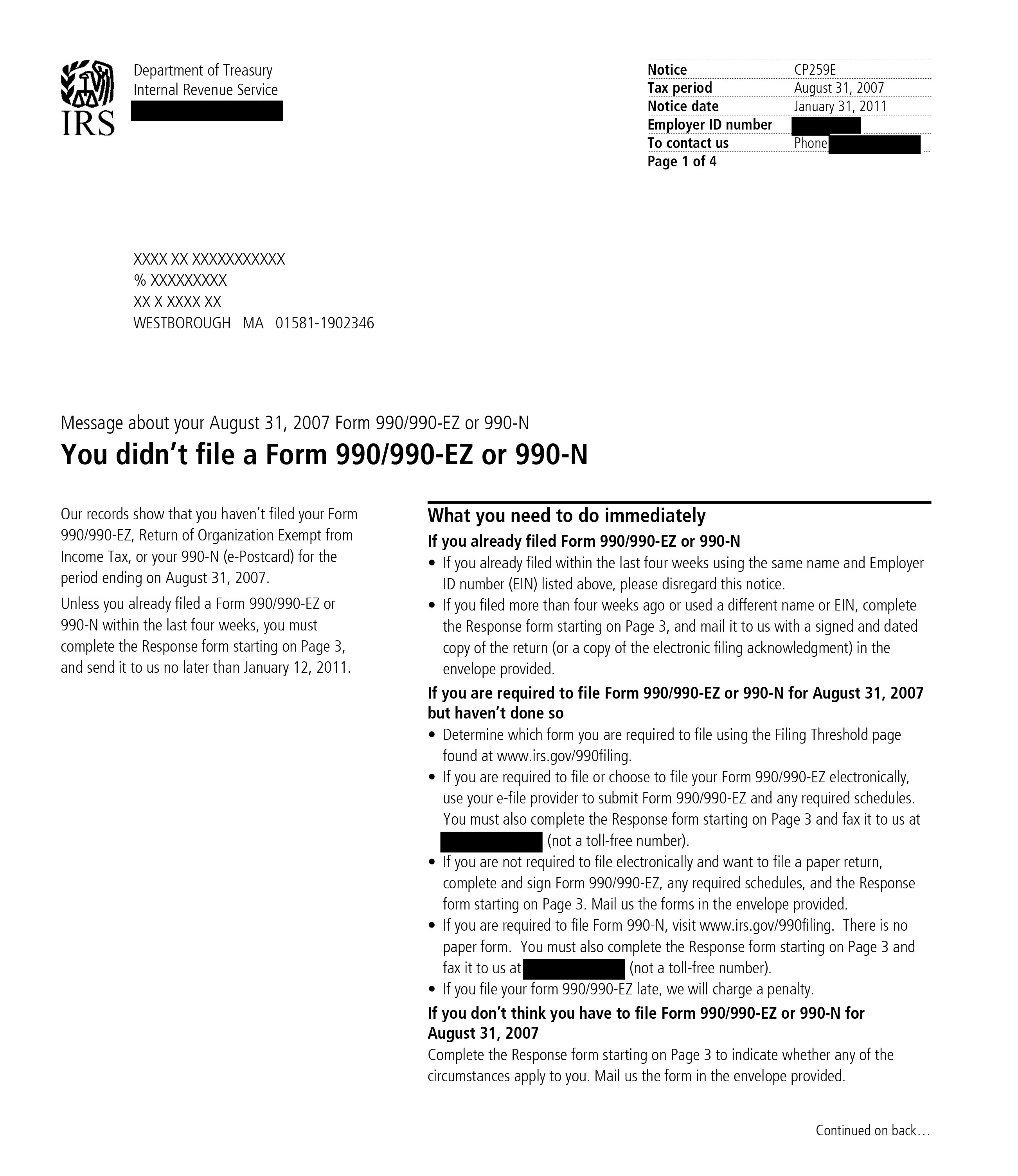 IRS-CP259E-Notice