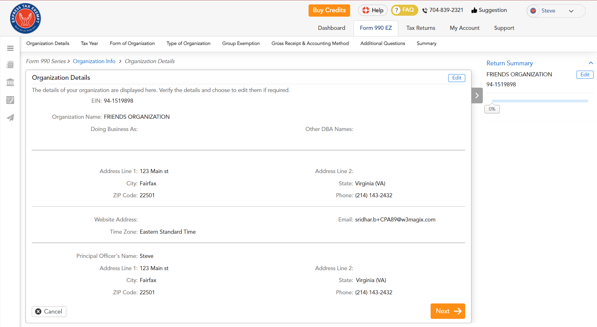 Add Organization Details