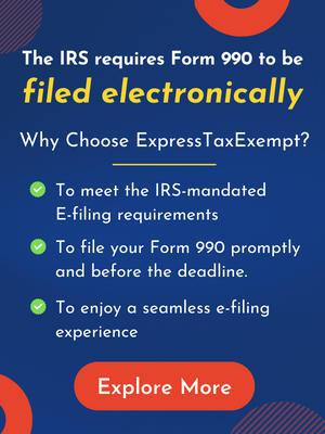 The IRS requires Form 990-EZ to be filed electronically