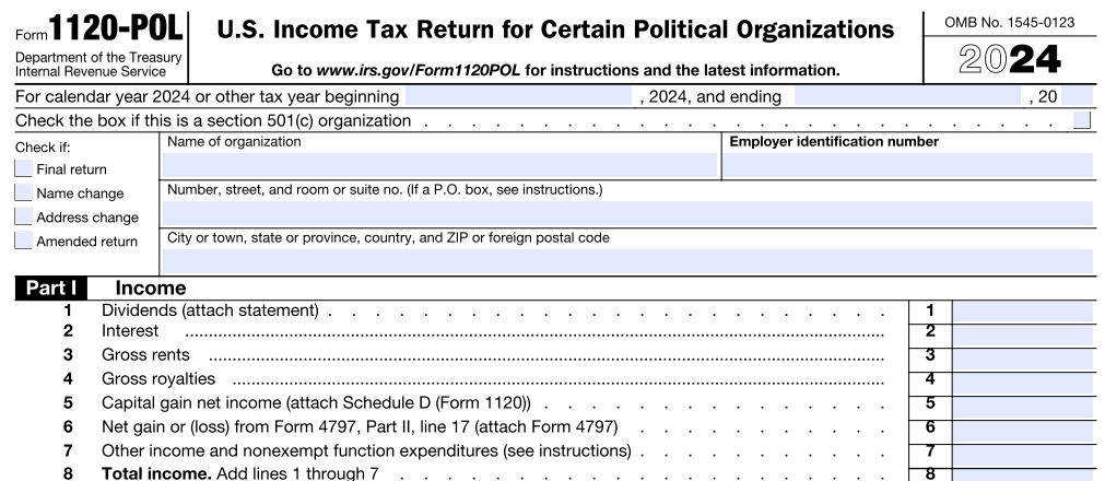 Form 1120-POL Amended Return