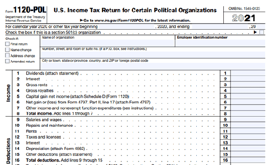E File 1120 POL IRS Form 1120 POL Online Political Organization e-file-1120-pol-irs-form-1120-pol-online-political-organization