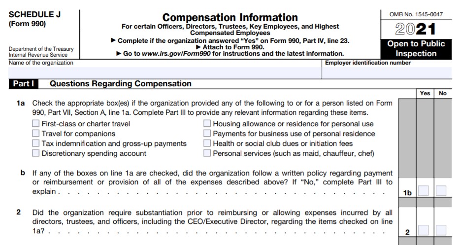 Form 990 Schedule J