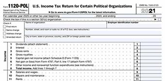 E File 11 Pol Irs Form 11 Pol Online Political Organization
