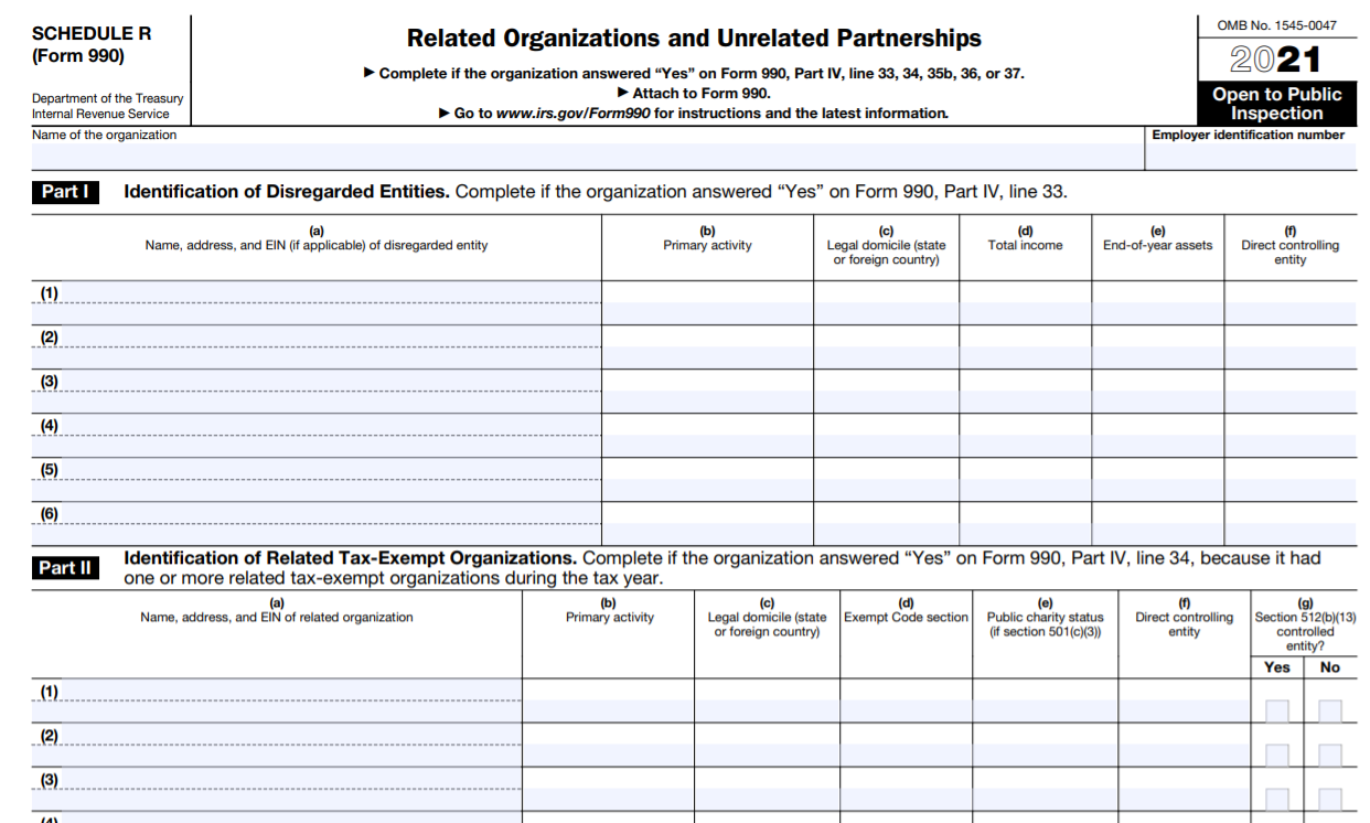 Form 990 Schedule R