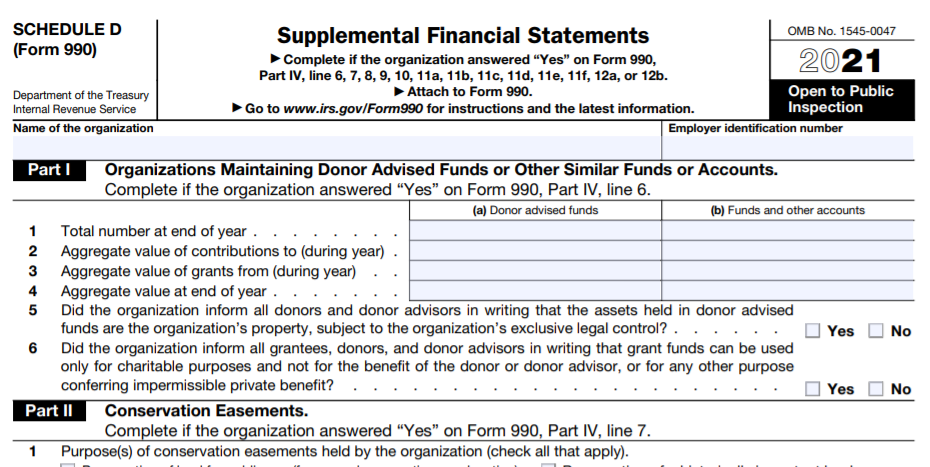 Form 990 Schedule D