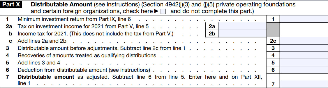 Part X - Distributable Amount